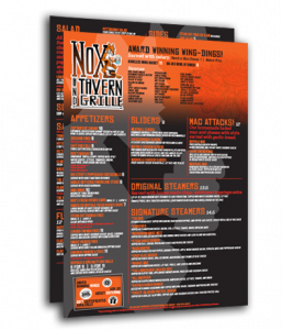 Noxs Tavern and Grille Menu